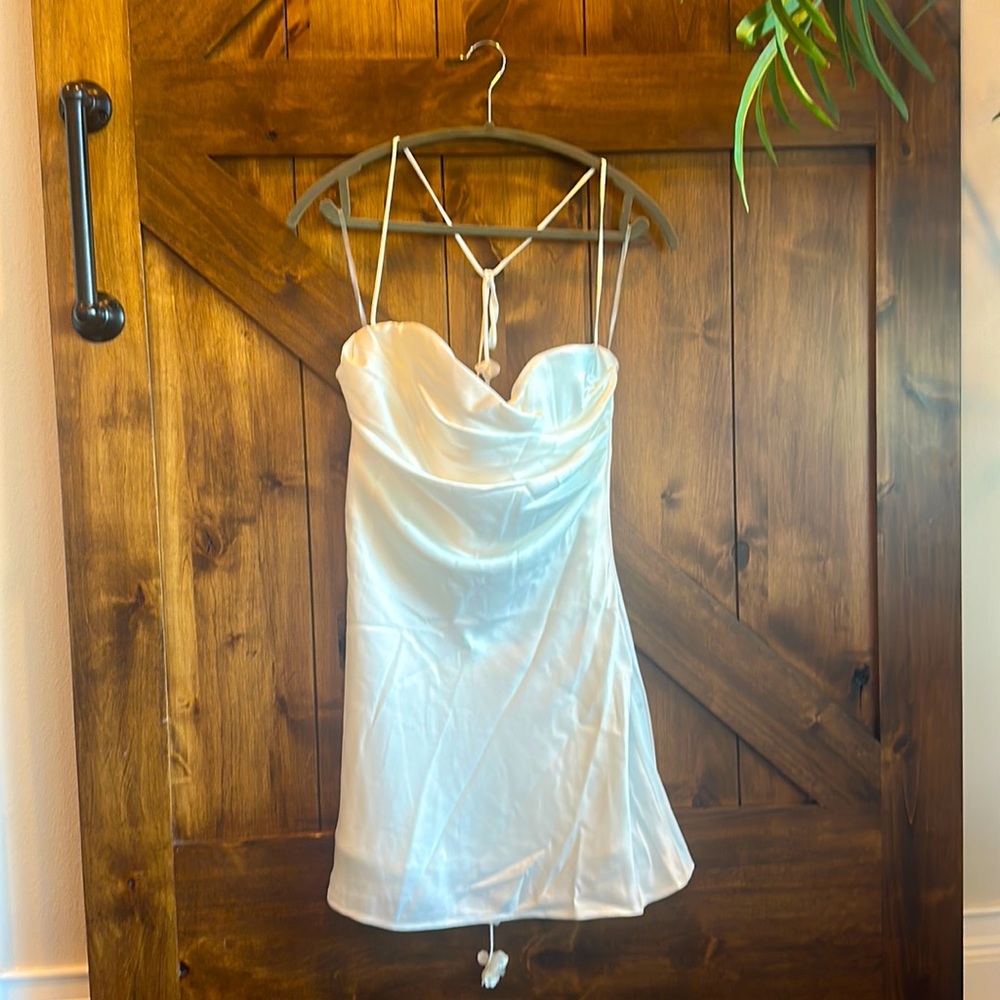 NWT Otillie Rose Halter Mini Dress- White